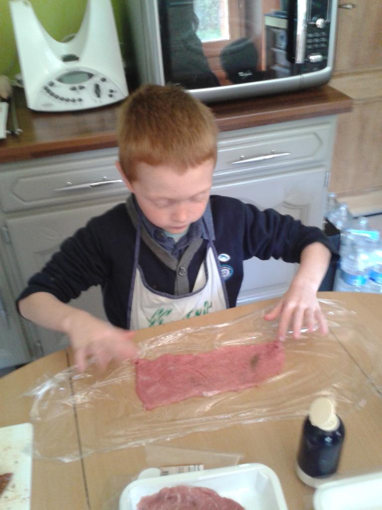 Confection de la ballotine de veau