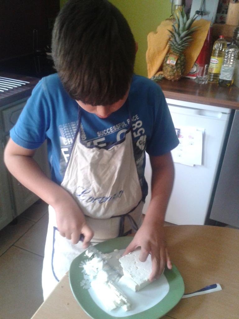 Découpe de la feta